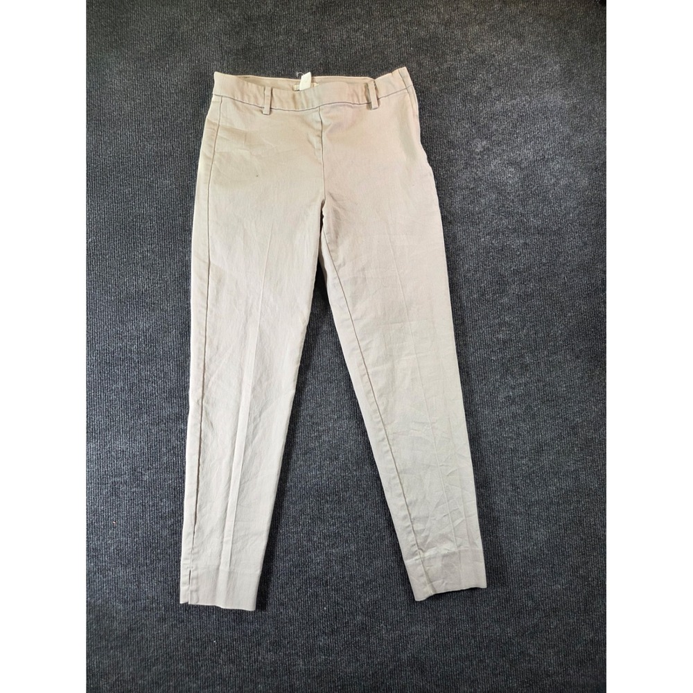 HM Womens Size 6 Beige Slim Tapered‎ Ankle Dress Pants Side Zip Business Casual